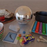 HDRI – Mysig lägenhet (sommar, solnedgång) – stilleben med horisont (EV 4.65; Filmic Blender)