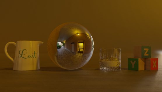 HDRI – Postmodern passage (sommar, solnedgång) – stilleben utan horisont (EV 3.75; Filmic Blender)