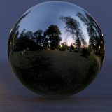 HDRI – Förbisedd stadspark (sommar, skymning) – spegeldank utan horisont (EV 2.55; Filmic Blender)