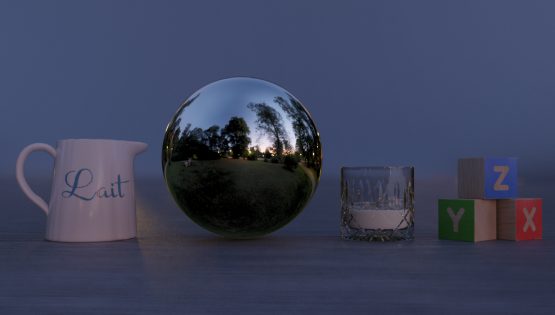 HDRI – Förbisedd stadspark (sommar, skymning) – stilleben utan horisont (EV 2.55; Filmic Blender)