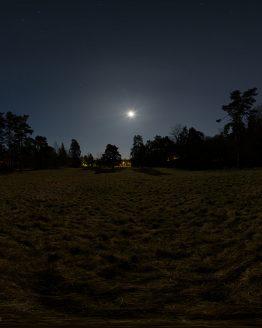 HDRI – Fullmåne över fält (vår, midnatt) – förhandsgranskning (EV -1.50; Filmic Blender)