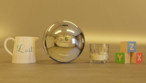 HDRI – Garage (sommar, eftermiddag) – stilleben utan horisont (EV 6.60; Filmic Blender)