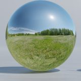 HDRI – Maskrosfält (sommar, middag) – spegeldank utan horisont (EV 12.25; Filmic Blender)