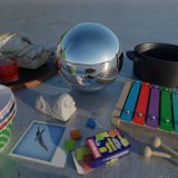 HDRI – Resaröström (sommar, tidig morgon) – stilleben med horisont (EV 12.80; Filmic Blender)