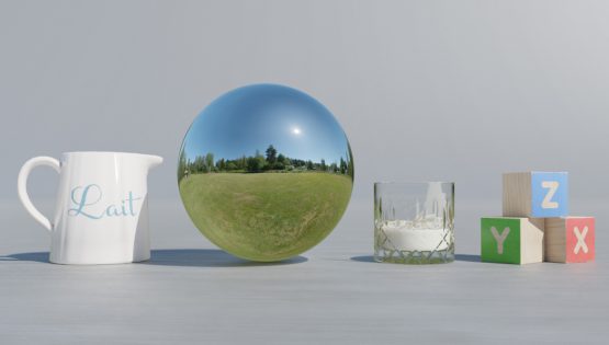 HDRI – Stor gräsmatta (sommar, middag) – stilleben utan horisont (EV 12.65; Filmic Blender)