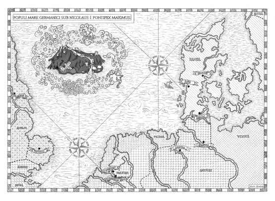 Sagan om Gamanwald – Skuggvättarnas välsignelse – Hessel Syhlén, Sofia Sanning – Karta över Nordsjön